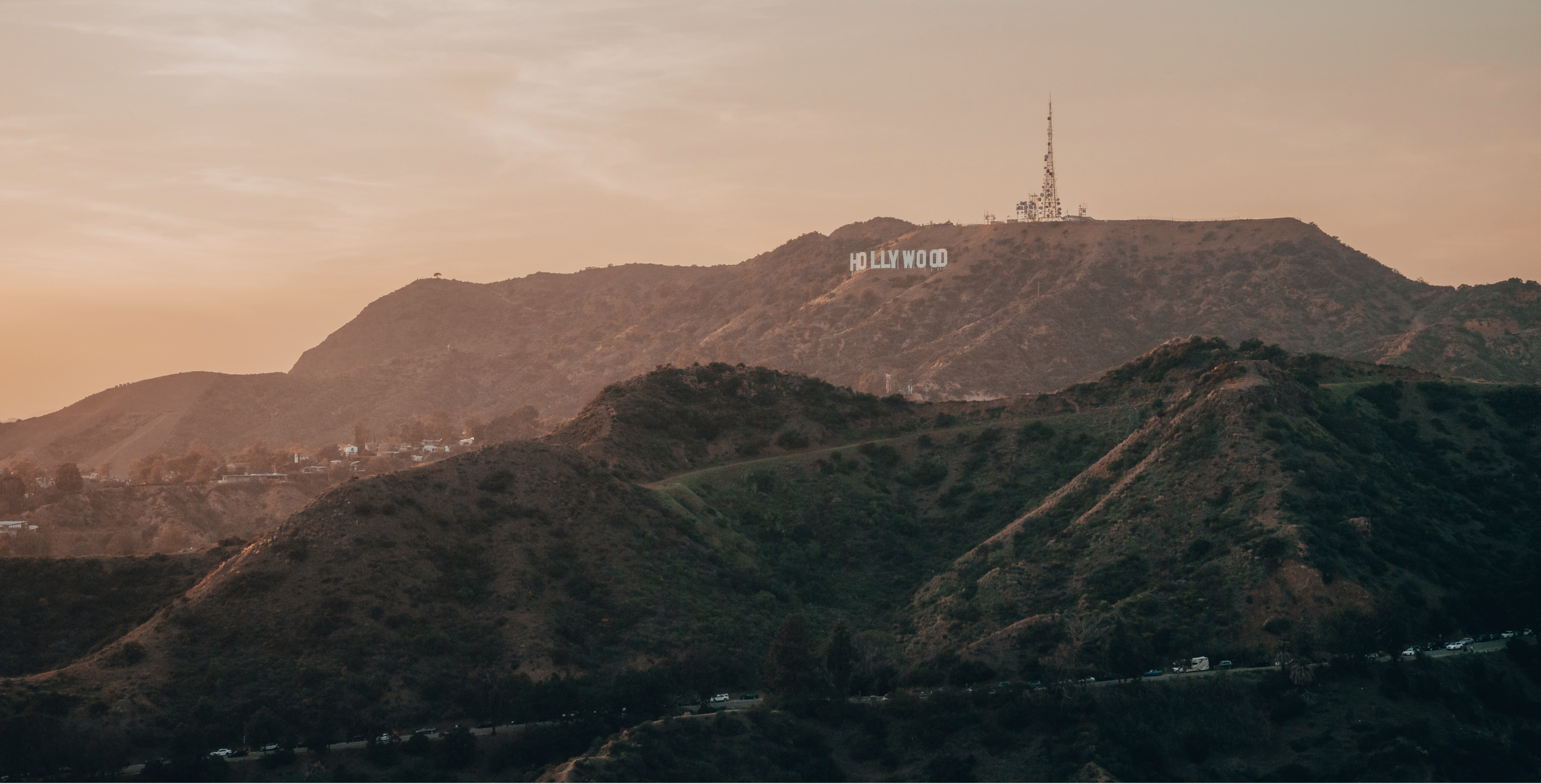Views of the Hollywood Hills and the Hollywood sign